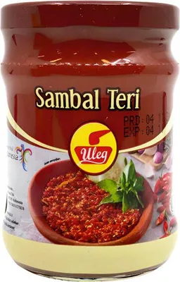 Immagine prodotto di Uleg | Sambal Teri (acciughe) - 175 g - Salsa indonesiana - Salsa di pesce - Salsa al peperoncino