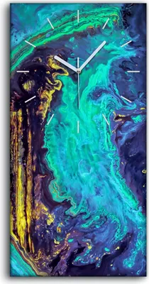 Produktbild von Dekor Leinwand Uhr Wandbilder Geräuschlos 30x60 Malarei Aquarell farbenfroh - weiße Hände