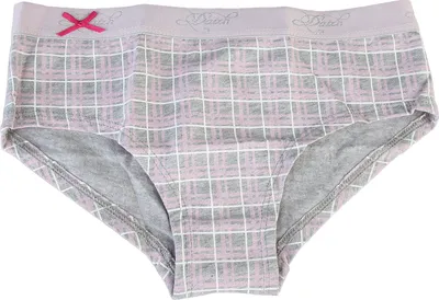 Productafbeelding van Datch meisjesbroekje, model French Knickers, patroon BD889 (maat M) (lichtgrijs/paars)