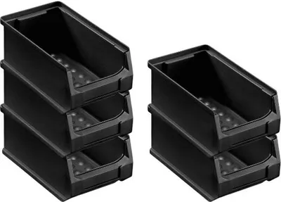 Produktbild von SparSet 5x Leitfähige Sichtlagerbox 2.0 | HxBxT 7,5x10x17,5cm | 0,8 Liter | ESD, Sichtlagerbehälter, Sichtlagerkasten, Sichtlagerkastensortiment, Sortierbehälter