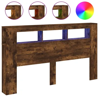 Immagine prodotto di testiera vidaXL LED rovere fumé 180x18,5x103,5 cm materiale a base di legno