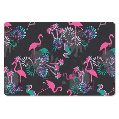 Produktbild von MuchoWow® Schreibtischunterlage Flamingo - Muster - Rosa - Dschungel 60x40 cm - XXL Mauspad - Großes Mauspad