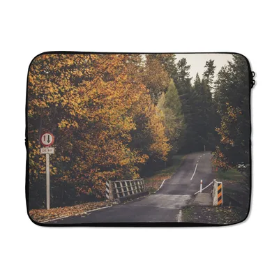 Produktbild von MuchoWow® Laptop Hülle 15 Zoll Bäume - Straße - Herbst Laptoptasche - Laptoptasche - Sleeve - Rundum-Schutz