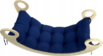 Produktbild von Dekokissen für Kinderwippe Velour marineblau 120 x 50 x 8 cm, Ein Kissen für eine Schaukel Montessori, Liegestuhlkissen