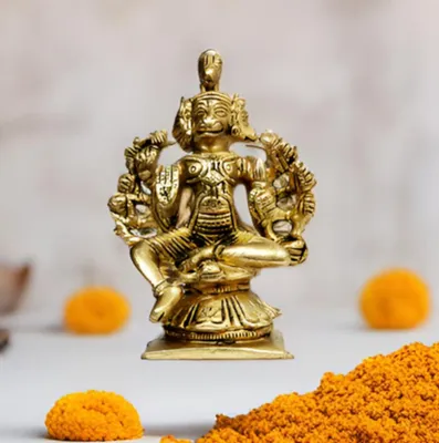 Messing-Panchmukhi-Hanuman-Statuette, 2,5 x 1,5 x 5 Zoll