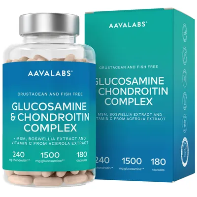 Immagine prodotto di Aavalabs Glucosamina Condroitina MSM | Boswellia | Articolazioni e cartilagine | 180 capsule