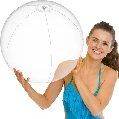 Produktbild von Aufblasbarer Strandball 61 cm, transparentes PVC, 2 Stücke, für Strand