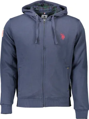 Produktbild von Herren Sweatshirt Blau: Kapuzen-Hoodie mit Reißverschluss & Stickerei