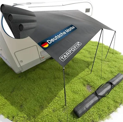 Produktbild von Sonnensegel mit Keder 4 x 2,4 m | 100% Wasserabweisendes Sonnendach Wohnwagen für Kederleiste | Vordach Sonnenschutz & UV Schutz für Camping | Vorzelt Plane für Camper & Wohnmobil Tarp