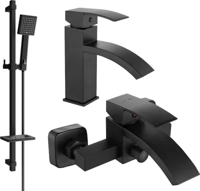 Produktbild von Mexen Libra DQ45 Badewannenset, Schwarz - 745103DQ45-70