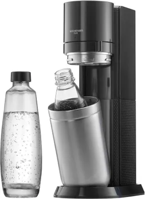 Produktbild von SodaStream Wassersprudler Titan ohne CO2-Zylinder, 1x 1L Glasflasche und 1x 1L Kunststoff-Flasche