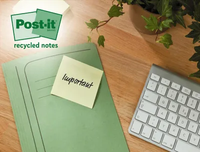 Produktbild von Post-it Haftnotizen Recycling z-notes 76 x 76 mm gelb