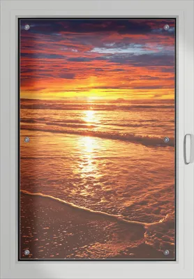 Produktbild von Wallario Lichtschutzbild, Dekorativer Sichtschutz Sonnenschutz 60 x 93 cm mit Motiv: Farbenfroher Sonnenuntergang über dem Meer II - Verdunklung ohne Bohren