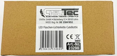 Produktbild von ChiliTec 23298 LED Flaschen-Lichterkette "CuteBottle" 20 LEDs, 2m, warmweiß, Batterie, 10x Set