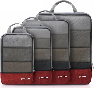 Productafbeelding van Koffer organizer 4-delig, set van 4, uitbreidbare compressie packing cubes, voor reizen