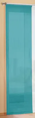 Produktbild von Preisgünstiger Flächenvorhang Schiebegardine, transparent, unifarben, mit Zubehör, 245x60, Türkis, 85589