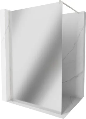 Produktbild von Mexen Kioto Duschwand Walk-in 90 x 200 cm, Spiegel 8 mm, gebürstetes Nickel - 800-090-101-97-50