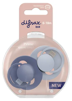 Productafbeelding van Difrax Lovi Fopspeen 6-18 maand Blue/ Baby Blue (2 stuk)
