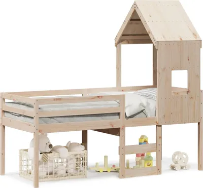 Obrázek produktu pro vidaXL Podkrovní postel se střechou 80x200 cm z masivního borovicového dřeva