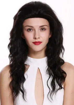 Produktbild von WIG ME UP Perücke Echthaar Mono Lace Lang Gewellt Dunkelbraun Naturton RGH-6118GD-HH-MF-NATURE