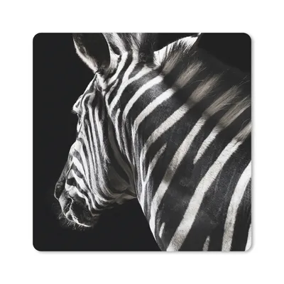 Produktbild von MuchoWow® Mauspad Mousepad Zebra - Tier - Schwarz - Porträt 20x20 cm - Mousepads - Maus Mat - Pad - Mausunterlage - Desk Mat - Bureauartikeln