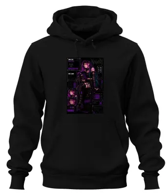 Produktbild von Neonwitch Cyberpunk Anime Girl Gothic Japan Y2K Manga Hoodie Kapuzenpullover, Schwarz, L