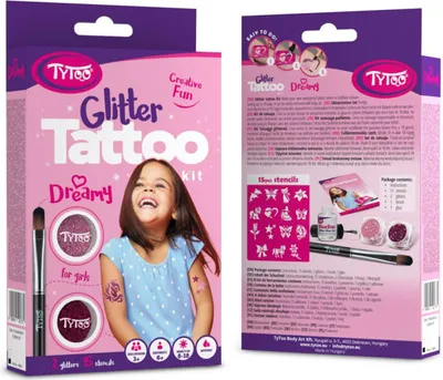 Produktbild von Verträumtes Glitzer-Tattoo-Set für Mädchen mit Schmetterlingen und Blumen [TY50177]
