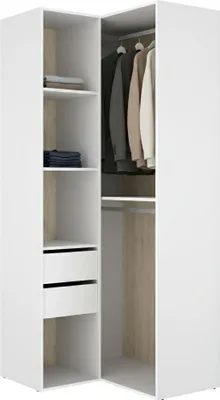 Produktbild von Labuco - Großer Kleiderschrank, 105x205h cm Weiß, Modulaufbau