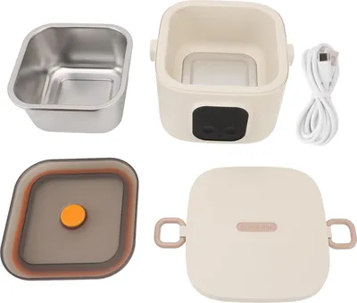 Produktbild von Elektrische Lunchbox, wiederaufladbar, 800 ml, leicht zu reinigen, tragbarer Speisenwärmer für Zuhause im Freien