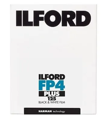 Immagine prodotto di Pellicola in bianco e nero Ilford FP4+ formato 4x5 pollici, confezione da 25 fogli - Codice prodotto: HM-1678279