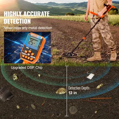 Produktbild von Metall-Detektor, wasserdichte Suchspule, mehrere Erkennungsmodi, 12 Zoll Suchspule