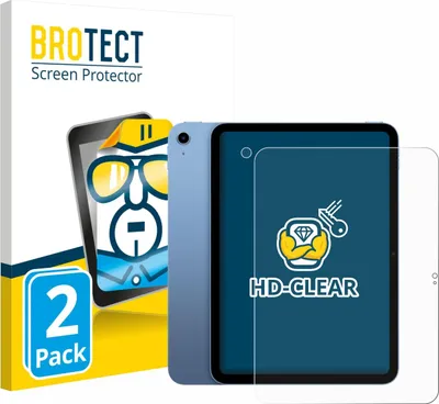 Produktbild von 2x Für Apple iPad 10.9" 2022 10. Gen. (Display+Kamera) Schutzfolie BROTECT Displayschutz Display Schutz Folie Klar Transparent