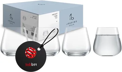 Image de Ensemble de verres à eau - Verres en cristal - Pour un usage quotidien - Lavables au lave-vaisselle - Contenance : 398 ml - Transparent