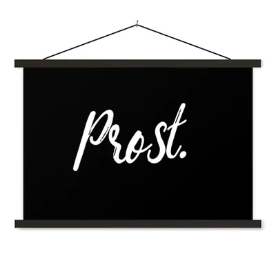 Produktbild von MuchoWow® Textilposter Zitate - Sprichwörter - Trinken 60x40 cm mit schwarzem Rahmen - Hölzernes