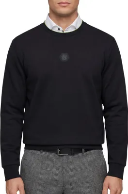 Produktbild von BOSS Green Pullover mit Rundhalsausschnitt schwarz einfarbig