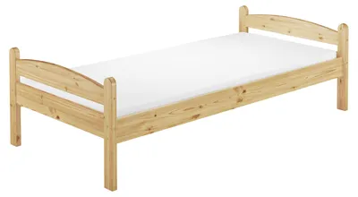 Produktbild von Einzelbett Futonbett 80x200 Massivholz Kiefer natur Bettrahmen Singlebett Zubehör wählbar V-60.32-08Rollrost und Matratze inkl.