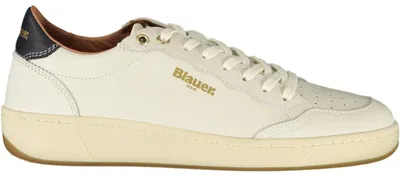 Image de Blauer sneakers pour femme en cuir blanc