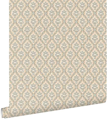 Produktbild von ESTAhome Tapete Blumenmuster Beige und Blau 50 x 900 cm