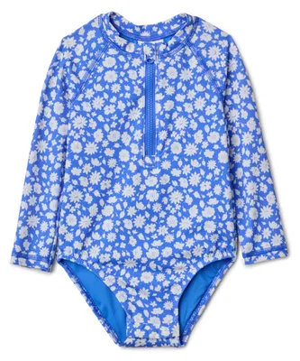 Produktbild von A. Essentials Baby - Mädchen Langärmliger Rashguard-Badeanzug für Babys, Blau St