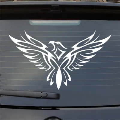 Produktbild von Heckscheibenaufkleber Adler Tribal Eagle Tattoo Vogel KFZ 55x55 cm Weiss Matt Auto Aufkleber Sticker