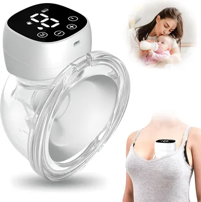 Produktbild von tragbare elektrische Milchpumpe, freihändige Milchpumpe mit LCD-Display, wiederaufladbare Milchpumpe, 3 Modi und, 9 Einstellungen, 180ml, BPA frei Die