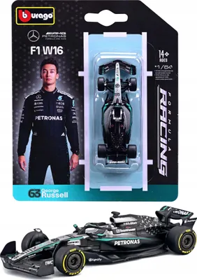 Produktbild von Bburago Mercedes-AMG F1 W16 (2025) – George Russell #63 – Formel 1 Modellauto 1:64
