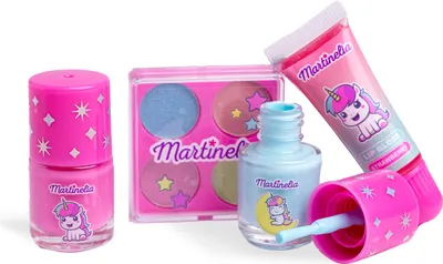 Immagine prodotto di Martinelia | Set per il trucco dei bambini - 4 pezzi - 2x3,5 ml - Smalto per bambini - Lucidalabbra per bambini
