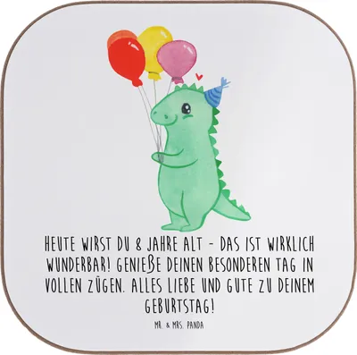 Produktbild von Mr. & Mrs. Panda Untersetzer für Gläser 8. Geburtstag Feier - Weiß - Geschenk, bieruntersetzer, Geburtstagsglückwünsche, 8 Jahre alt, Tassenuntersetzer, Holzuntersetzer