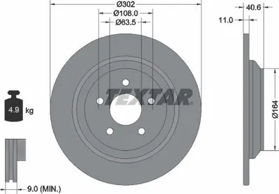 Produktbild von 2x TEXTAR Bremsscheibe 92292403 für FORD FOCUS III Turnier FOCUS III Kuga Mk3