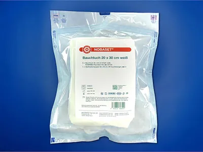 Produktbild von NOBA Nobaset® Bauchtuch mit Schlaufe weiß 4-lagig 50 cm x 60 cm 5 Stück 7 Stück