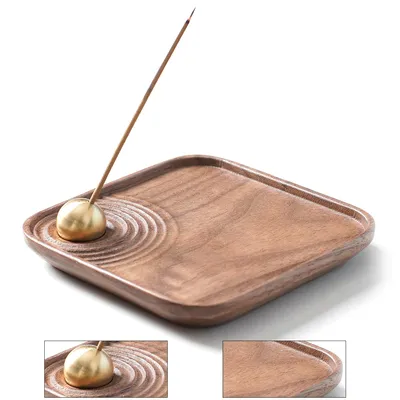 Produktbild von Räucherstäbchenhalter aus Walnussholz,Räuchergefäß Mit Ascheauffangschale,Für Yoga/Meditation
