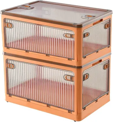 Produktbild von Aufbewahrungsboxen mit Deckel 28 l, 2 Stück, stapelbar mit Rollen, faltbar, für Schlafzimmer