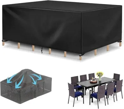 Obrázok produktu pre Poťah na záhradný nábytok – vodotesný poťah – ochrana nábytku – materiál Oxford – 180x100x75 cm – čierna farba