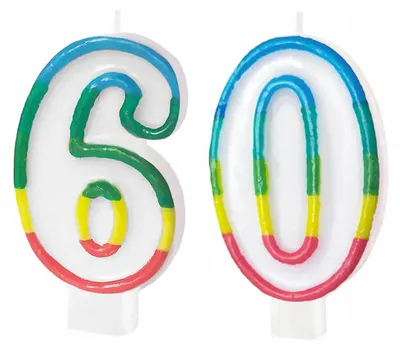 Produktbild von PartyPal Zahlenkerzen Geburtstag 60 - 2 Stück